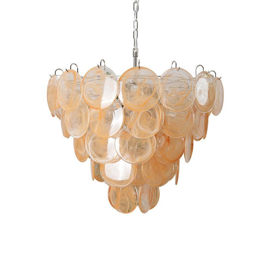 Vetro Arancio Disc Chandelier